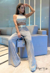 CONJUNTO CROPPED + CALÇA PANTALONA dourado PERFECT WAY