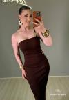 VESTIDO MAXI MIDI FEMININO marrom ( cafe) PERFECT WAY