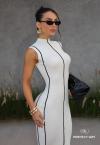 VESTIDO MIDI FEMININO TRICÔ OFF WHITE PERFECT WAY
