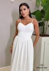 VESTIDO FEMININO MAXI MIDI  OFF WHITE PERFECT WAY