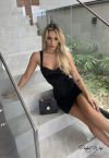 VESTIDO JUSTO com decote degagÊ PRETO PERFECT WAY