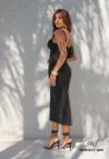 VESTIDO FEMININO MIDI C/ RECORTES PRETO PERFECT WAY