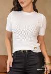 BLUSA TRICO FEMININA BRANCO PERFECT WAY