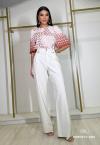 BLUSA FEMININA BEGE C/ MARROM PERFECT WAY