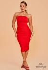 VESTIDO FEMININO MIDI  VERMELHO PERFECT WAY