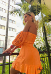 VESTIDO CURTO C/ BORDADO INDUSTRIAL LARANJA PERFECT WAY
