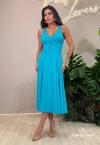 VESTIDO MAXI MIDI FEMININO AZUL TURQUESA PERFECT WAY