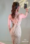 SAIA MIDI FEMININA COM FRANJA NUDE COM CRU PERFECT WAY