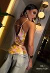 REGATA FEMININA ESTAMPADA bege c/ verde PERFECT WAY
