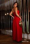 VESTIDO FEMININO MAXI MIDI S/ ALÇA VERMELHO. PERFECT WAY