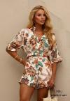 CAMISA CROPPED FEMININO ESTAMPADA cru / laranja PERFECT WAY