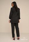 BLAZER RISCA DE GIZ FORRADO FEMININO PRETO PERFECT WAY