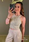 CROPPED FEMININO BORDADO CRU PERFECT WAY