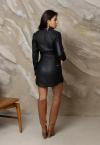 JAQUETA COURO (PU) FEMININA PRETO PERFECT WAY