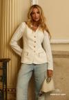 BLAZER FRENTE C/ ZIPER  E BOTAO FEMININO OFF WHITE PERFECT WAY