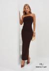 VESTIDO MAXI MIDI FEMININO marrom ( cafe) PERFECT WAY