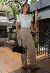 T-SHIRT COM MARTINGALE FIVELA FEMININA MARFIM PERFECT WAY
