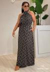 SAIA MAXI MIDI ESTAMPADA PRETO C / BEGE PERFECT WAY