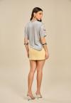 SHORTS SAIA C/ RECORTE LATERAL C/ BOTAO FEMININA AMARELO PERFECT WAY