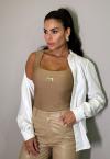 CAMISA  C/ FAIXA LAÇO FEMININA OFF WHITE PERFECT WAY