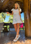 VESTIDO ESTAMPADO off white / verde PERFECT WAY