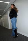 CASACO CROPPED EM PELE SINTETICA  FORRADO FEMININO PRETO PERFECT WAY
