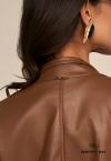 JAQUETA BOMBER  COURO SINTETICO FEMININA cacau PERFECT WAY