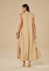 VESTIDO TRENCH SEM MANGAS C/ CINTO BEGE PERFECT WAY