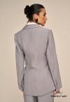 BLAZER  VISCOSE TRANSPASSE C/BOLSO FEMININO CINZA PERFECT WAY