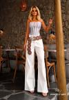 Perfect Way - CALÇA FEMININA WIDE LEG off white