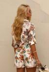 CAMISA CROPPED FEMININO ESTAMPADA cru / laranja PERFECT WAY