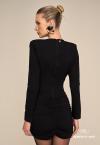 VESTIDO CURTO COM DRAPEADO FRENTE METAL FEMININO PRETO PERFECT WAY