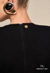 VESTIDO CURTO COM DRAPEADO FRENTE METAL FEMININO PRETO PERFECT WAY