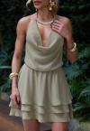 VESTIDO SOLTO C/ METAL FEMININO VERDE OLIVA PERFECT WAY