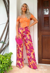 CALÇA PANTALONA ESTAMPADO  laranja / pink PERFECT WAY