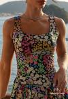VESTIDO CURTO FEMININO PRETO COM AMARELO PERFECT WAY