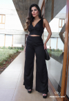 CONJUNTO CROPPED + CALÇA  PRETO PERFECT WAY