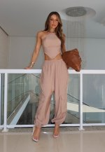 CROPPED ASSIMETRICO C/ AMARRAÇÃO PESCOÇO FEMININO FENDI CLARO PERFECT WAY