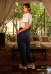 T-SHIRT COM MARTINGALE FIVELA FEMININA MARFIM PERFECT WAY