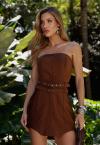 SHORTS SAIA C/ RECORTE FEMININO cacau PERFECT WAY