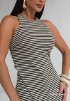 BLUSA FEMININA ASSIMÉTRICA OFF WHITE C/ VERDE MILITAR PERFECT WAY