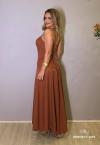 VESTIDO MAXI MIDI FEMININO TERRACOTA PERFECT WAY