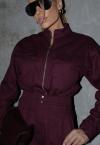 JAQUETA COM BOLSOS UTILITARIO FEMININA burgundy PERFECT WAY