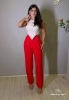 CALÇA  FEMININA CORTE RETO VERMELHO PERFECT WAY