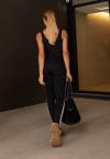 MACACÃO SKINNY EST EXCL C/ RECORTES FEMININO PRETO C/ BEGE PERFECT WAY