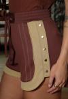 SHORTS MALHA TEXTURIZADA  FEMININO cacau c/ doce de leite PERFECT WAY