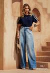CALÇA WIDE LEG  INTERMEDIARIO FEMININA JEANS ESTONADO PERFECT WAY