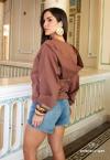 CAMISA OVER C/ CAPUZ FEMININA CACAU PERFECT WAY