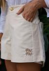 SHORTS  BORD INDUSTRIAL C/ REC EM TRICO FEMININO NATURAL PERFECT WAY