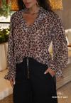BATA FEMININA ESTAMPADA bege c/ preto PERFECT WAY
